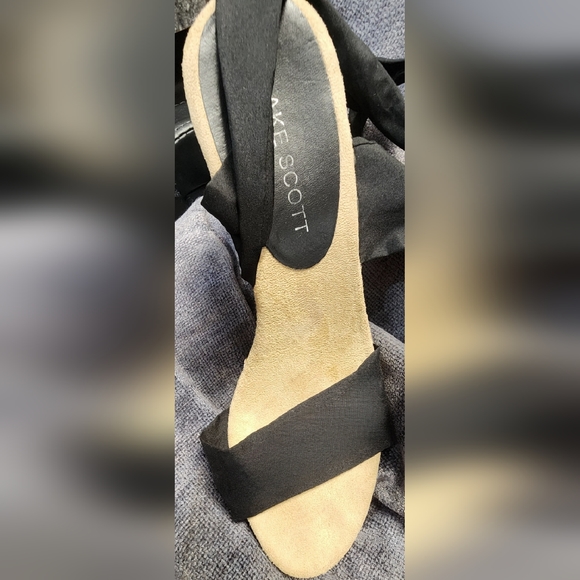 BLAKE SCOTT LACE UP WEDGE HEEL BLACK 8.5 - Picture 5 of 12